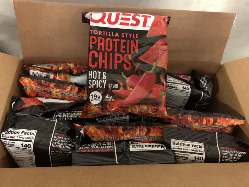 Photo 3 of 12pcs exp date 12/18/220204   Quest Hot & Spicy Protein Chip Single Bag 1.1oz
