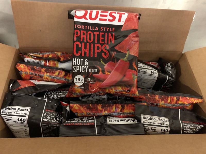 Photo 2 of 12pcs exp date 12/18/220204   Quest Hot & Spicy Protein Chip Single Bag 1.1oz
