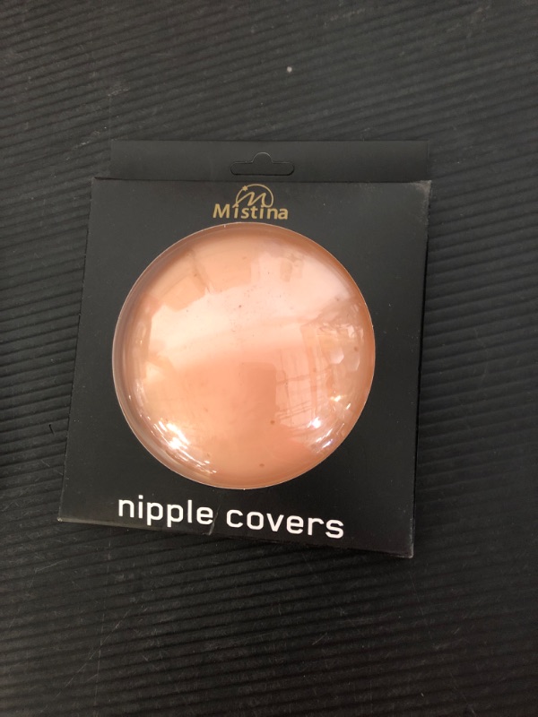 Photo 2 of 2PCS Nipple Cover Sticky Adhesive Silicone Nipple Pasties Reusable Pasty Nipple Covers for Women with Travel Box 1 pair 8cm Nude Original