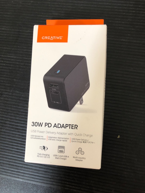 Photo 2 of 30W Creative Pebble Power Delivery 3.0 & QC 3.0 Speaker Adapter, Black
