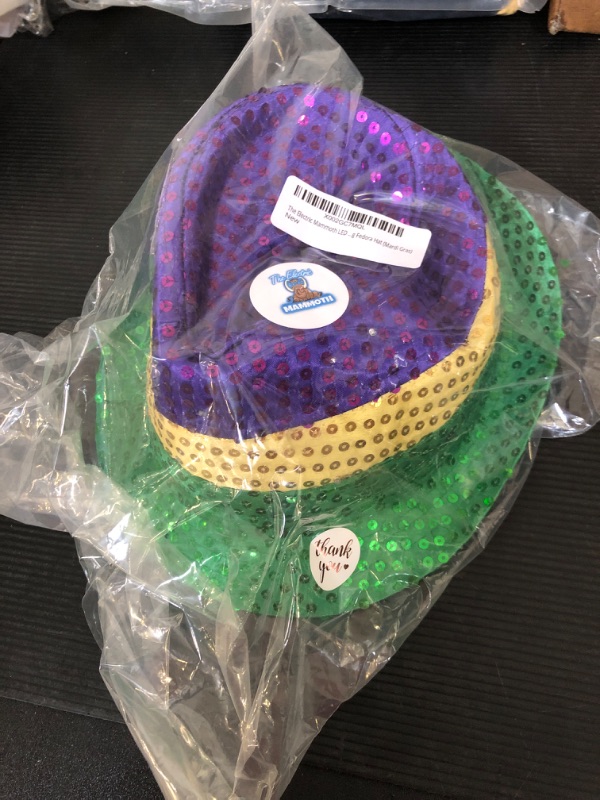 Photo 2 of The Electric Mammoth LED Light Up Flashing Fedora Hat (Mardi Gras)