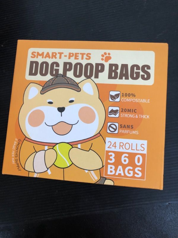 Photo 2 of 100% Certified Home Compostable Dog Poop Bags - EN 13432 Compliant Dog Waste Bags -360 Bags- 24x Rolls of Plant Based Compostable Poop Bags -Thick Doggie Poop Bags?Orange?