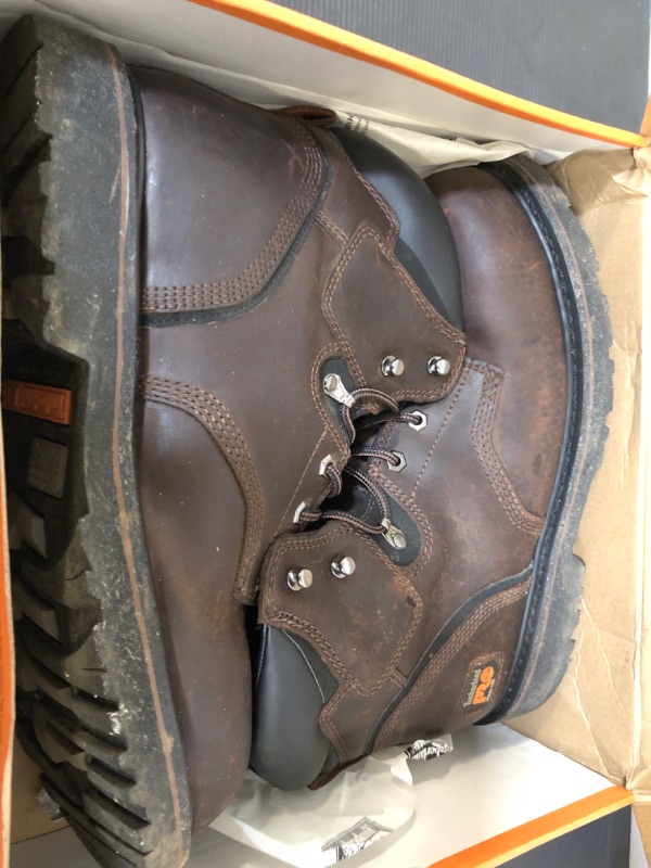 Photo 2 of size 12sed dirty item Timberland PRO Men's 6" Pit Boss Steel Toe Industrial Work Boot 12 Brown: Brown