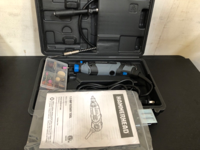 Photo 2 of Hammerhead 1.2-Amp Rotary Tool with 62 Accessory Attachments and Carrying Case – HART012