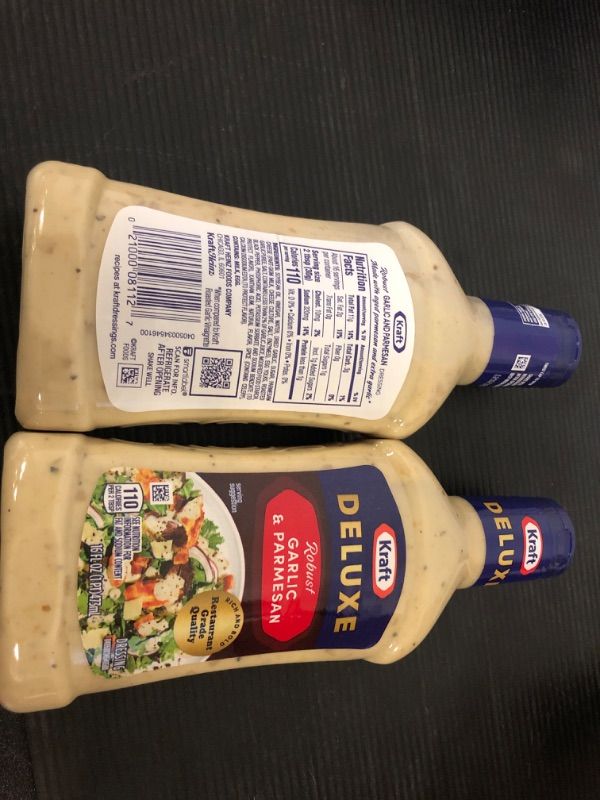 Photo 1 of 2pcs ---exp date 07/2024  Kraft Deluxe Robust Garlic and Parmesan Salad Dressing (16 oz Bottle) Deluxe Garlic & Parmesan  