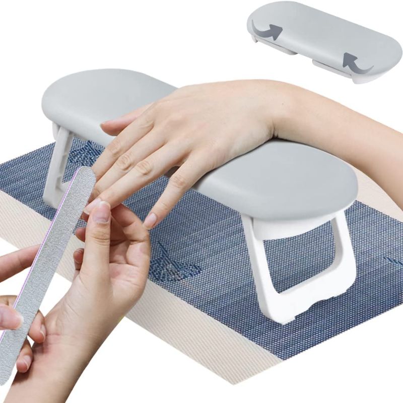Photo 1 of NAILWIND Nail Hand Rest Cushion, Microfiber Leather Arm Rest Nail Table for Fingernails and Toenails, Professional Manicure Nail Pillow Hand Rest Stand for Nail Technician Salon Use
