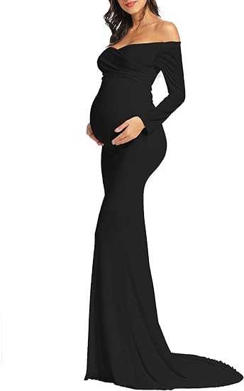 Photo 1 of xl---Off Shoulder Mermaid Maternity Gown for Photoshoot 