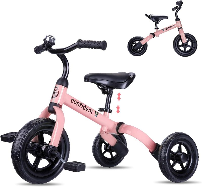 Photo 1 of 3 in 1 Kids Tricycles Gift for 2-4 Years Old Boys Girls with Detachable Pedal and Training Wheels, Baby Balance Bike Trikes Riding Toys for Toddler https://a.co/d/9BYtFNz
