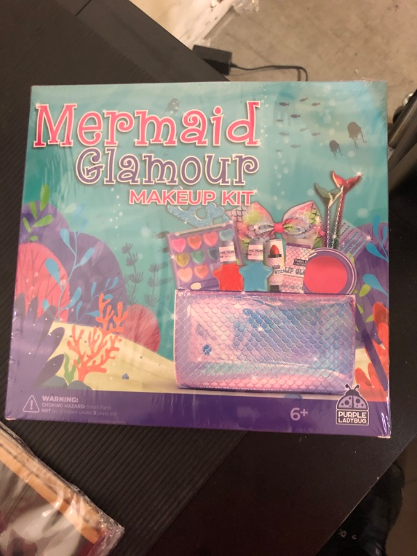 Photo 2 of Kids Makeup Kit for Girls Ages 5-12 - Real Mermaid Makeup for Kids, Mermaid Gifts for Girls 5-12, Makeup Sets for Girls 5 6 7 8 9 10 11 12 Years Old, 5-12 Year Old Girl Gift Make Up Toy