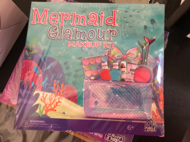 Photo 2 of Kids Makeup Kit for Girls Ages 5-12 - Real Mermaid Makeup for Kids, Mermaid Gifts for Girls 5-12, Makeup Sets for Girls 5 6 7 8 9 10 11 12 Years Old, 5-12 Year Old Girl Gift Make Up Toy