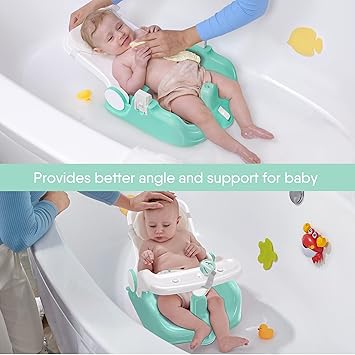 Photo 3 of BabyBond Baby Bath Seat with Sitting & Lying 2 Modes, 3-Speed Adjustment, Powerful Suction Cups, Infant Bathtub Chair with Washable Pillow