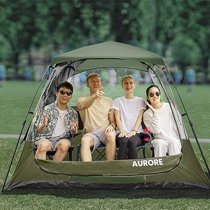 Photo 1 of Sports Tent Pop Up Shelter, Weather Sport Tent for Up to 4 People, Large TPU Pod Tent for Rain Wind Cold Bugs, Powerful UV Protection with Top and Side Cover - Soccer, Football Other Sporting Events