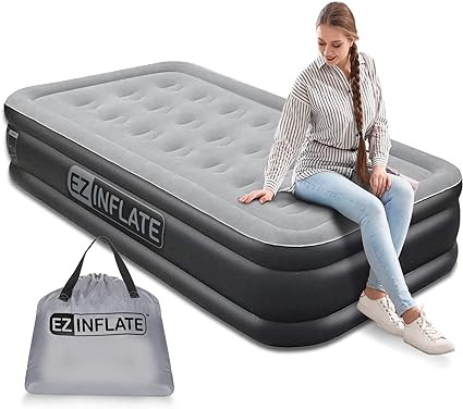 Photo 1 of EZ INFLATE Double High Luxury Air Mattress with Built in Pump, Inflatable Mattress