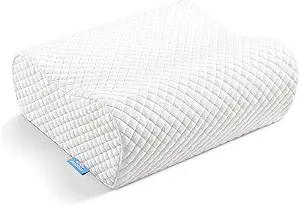 Photo 1 of AM AEROMAX Travel Contour Memory Foam Pillow, Cervical Pillow for Neck Pain Relief, Neck Orthopedic Sleeping Pillows for Side, Back and Stomach Sleepers.