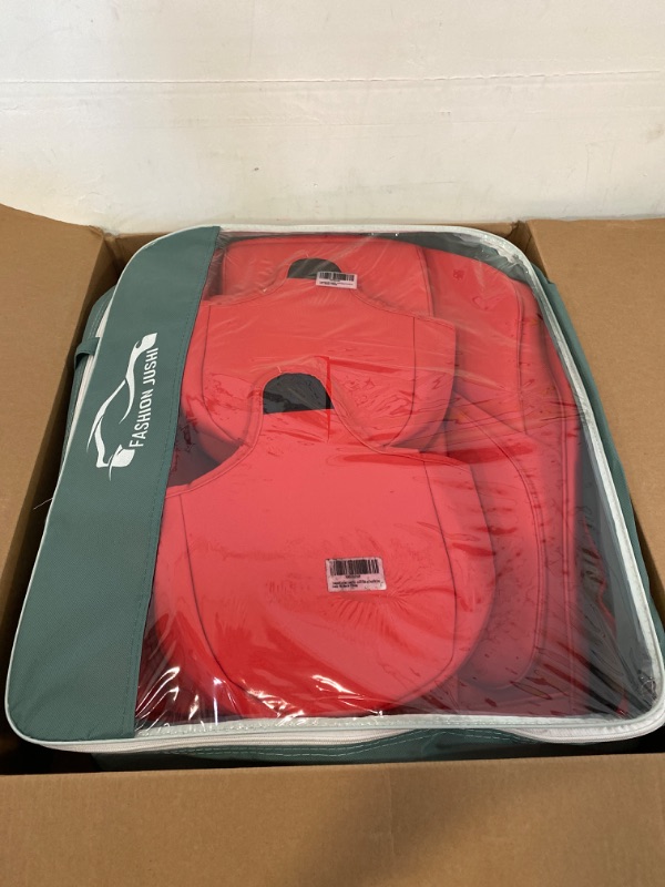 Photo 1 of Coverado Car Seat Covers Full Set, 5 Seat Universal Seat Covers for Cars, Luxury Faux Leather Waterproof Seat Covers, Front and Back Car Seat Protector, Auto Seat Covers Fit for Most Vehicles, Red