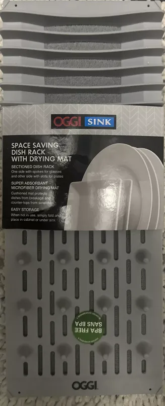 Photo 1 of OGGI SPACE SAVING DISH RACK NEW W/ Blue Drying Mat