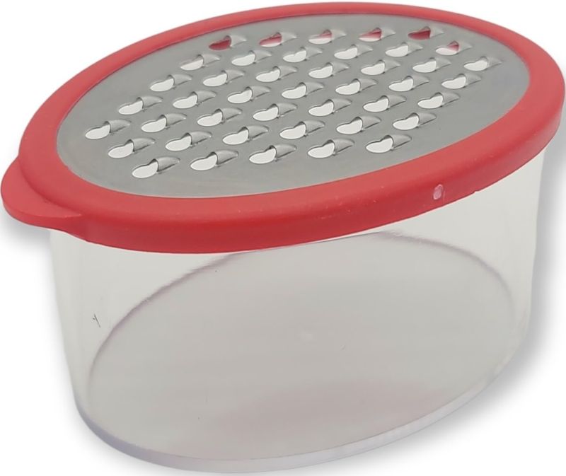 Photo 1 of Mini Grater with Container - Ideal for Grating Garlic, Cheese and Zesting Citrus - Red x2