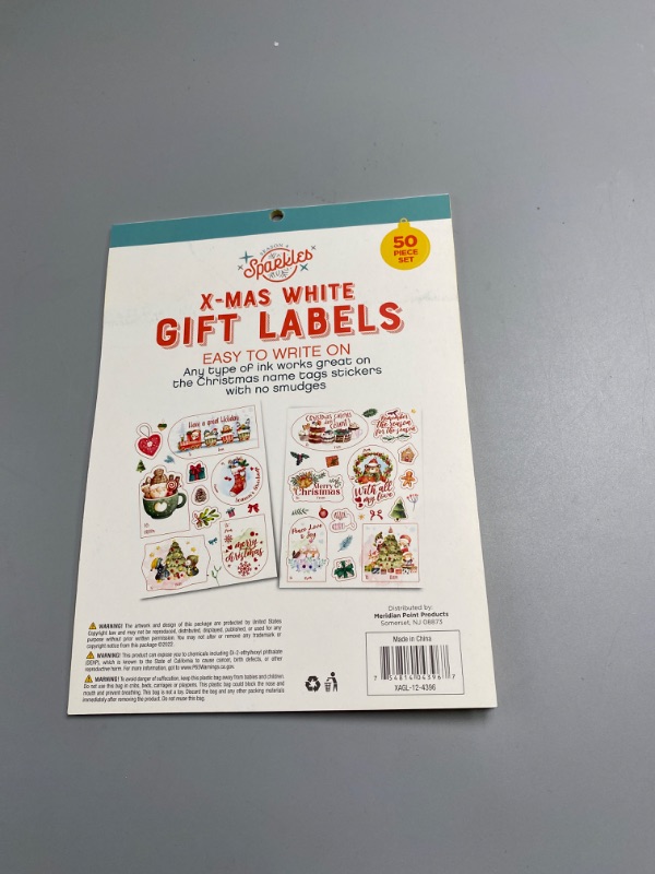 Photo 1 of Christmas Tags for Gifts - 50 Pieces Christmas Gift Tags Self-Adhesive Stickers - 10 Different Designs Gift Tags Sticker Christmas - to and from Christmas Labels for Gifts Self Adhesive - White Color