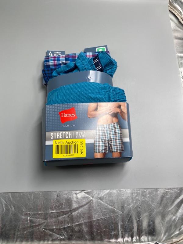 Photo 3 of XL Hanes Premium Men's Stretch Woven Boxer Shorts 4pk - Blue/Green