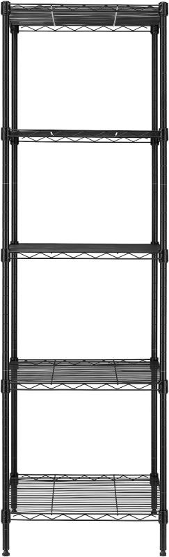 Photo 1 of Finnhomy Heavy Duty 5 Tier Wire Shelving Unit, 15 1/2 x 17 3/4 x 59-inches 5 Shelves Storage Rack, Metal Shelving with Thicken Steel Tube, NSF Certified, Black x2