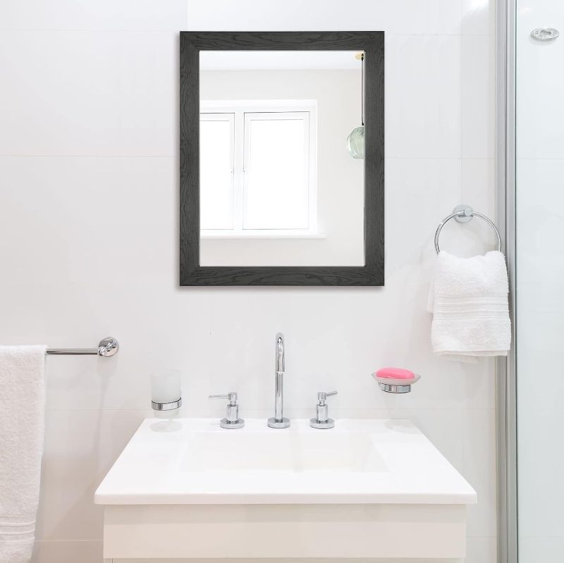 Photo 2 of Rectangular Wall Mirror 16" x 20" for Bathroom, Bedroom, Entryway, Living Room, Black