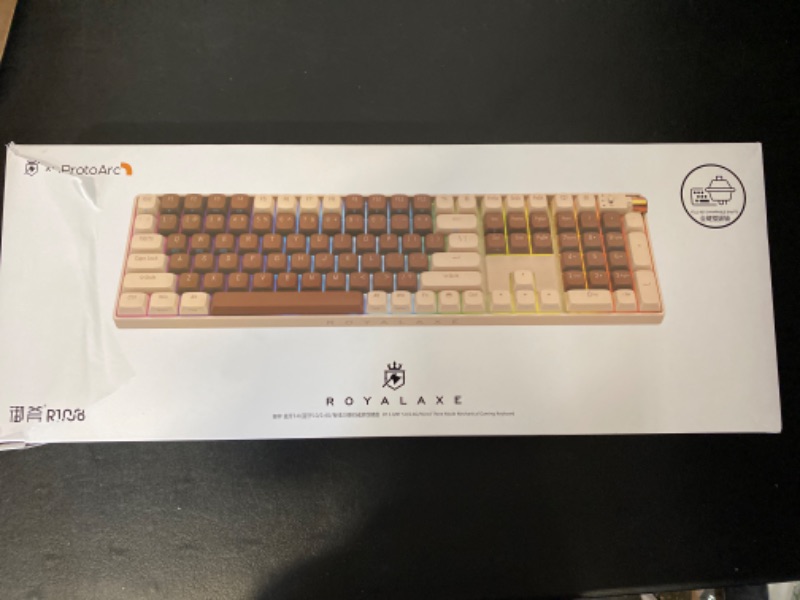 View 3 of R108 Wireless Mechanical Keyboard, Gateron G Pro 3.0 Yellow Switch, Hot Swappable Wired/Bluetooth/2.4G Wireless Keyboard with RGB Light for Windows & Mac, PBT Keycaps, Lava Brown