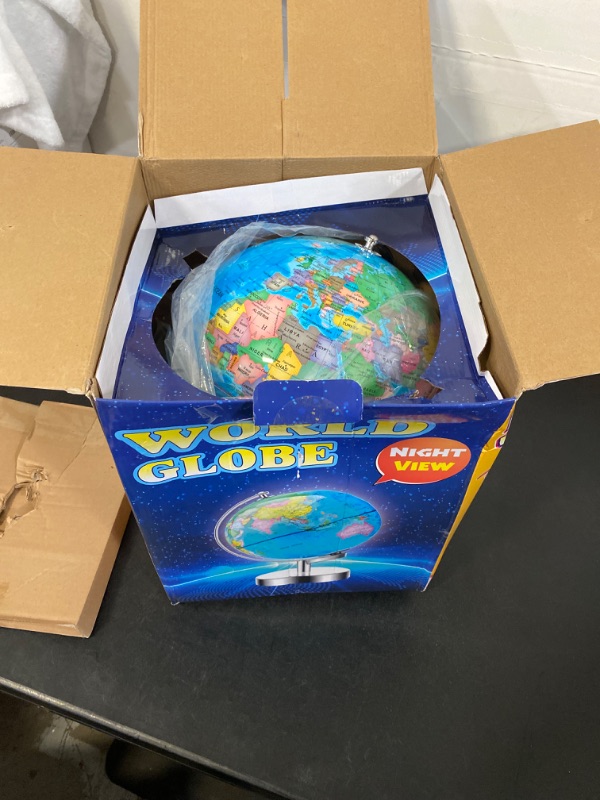 Photo 3 of 6 in1 Illuminated World Globe for Kids & Adults All Ages High Clear Map, Illuminates Educational Interactive Globe STEM Toy, Light Up Kids Globe Lamp,Earth Globe Gifts For Boys And Girls