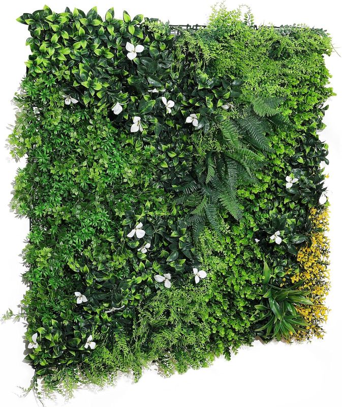 Photo 1 of Anminy  Wall Panels 40" x 40" Artificial Grass Plant Greenery Wall Backdrop 11 Sqft Thickened High-Density Faux Boxwood Panels Privacy Fence Hedge for Indoor Outdoor Party Wedding Garden Decor