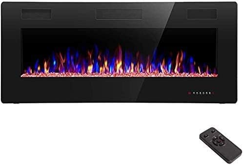 Photo 1 of R.W.FLAME 42IN Recessed and Wall Mounted, The Thinnest Fireplace, Low Noise, Fit for 2 x 6 and 2 x 4 Stud, Remote Control with Timer, Touch Screen, Adjustable Flame Color and Speed