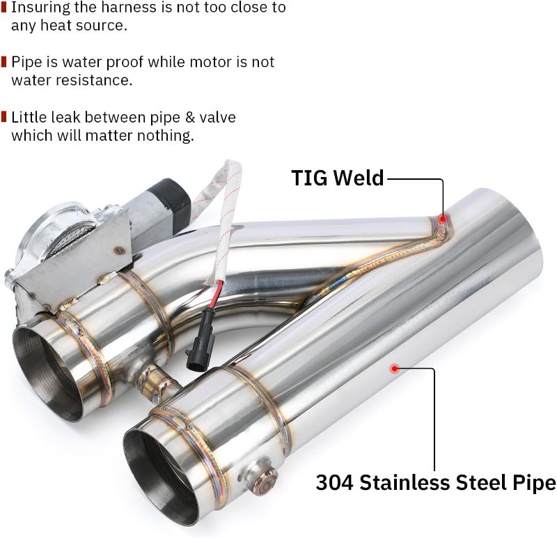 Photo 2 of Universal 3 Inch Stainless Steel Exhaust Pipe 2PCS Kit