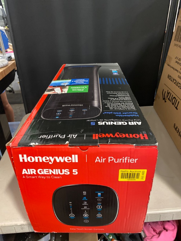 Photo 4 of Honeywell Air Genius 5 Air Purifier with Permanent, Washable Filter, for Large Rooms, Reduces Smoke, Wildfire Smoke, Dust, Pollen, Pet Dander and More, Black, HFD320