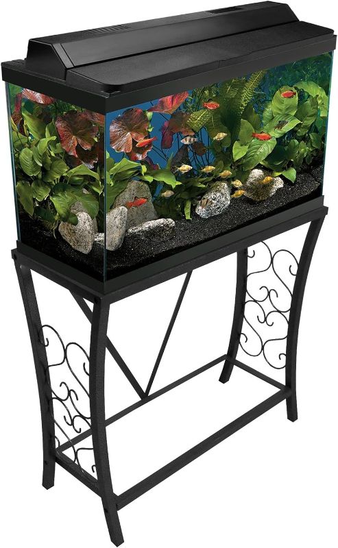 Photo 1 of 29 Gallon Metal Aquarium Stand, 30.3" L x 12.5" W, Black