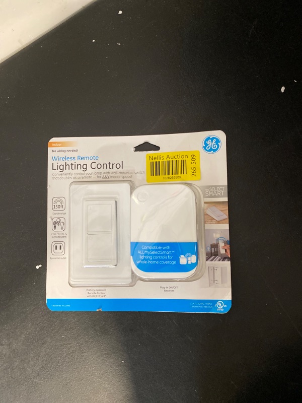 Photo 2 of GE mySelectSmart Wireless Remote Control Switch, on/off, 1 Outlet, Ideal for Lamps & Indoor Lighting, No Wiring Needed, White