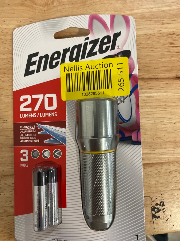 Photo 2 of Energizer Vision HD Compact Flashlight - LED - 270 lm Lumen - 3 x AA - Battery - Metal - Chrome - 1 Each