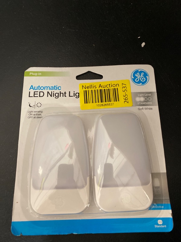 Photo 2 of GE LED Night Light, Plug-in, Dusk to Dawn Sensor, Cool White, Ambient Lighting, For Kids Adults Bedroom, Bathroom, Nursery, Kitchen, Hallway, 55991, 2 pack