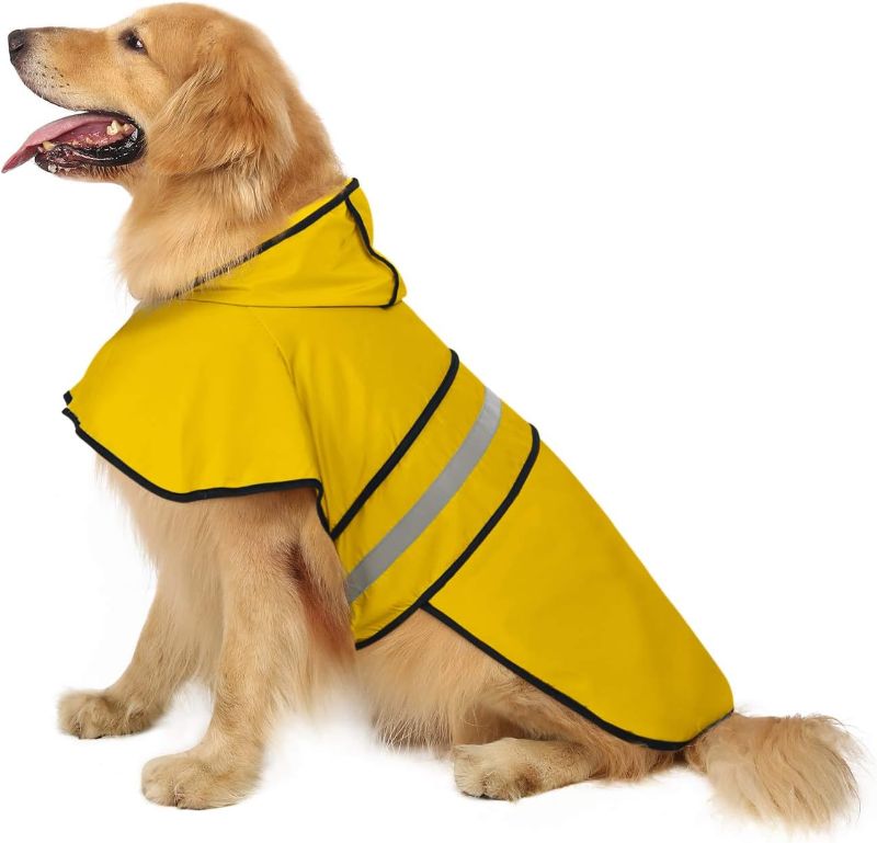 Photo 1 of HDE Dog Raincoat Hooded Slicker Poncho for Small to X-Large Dogs and Puppies Yellow - L