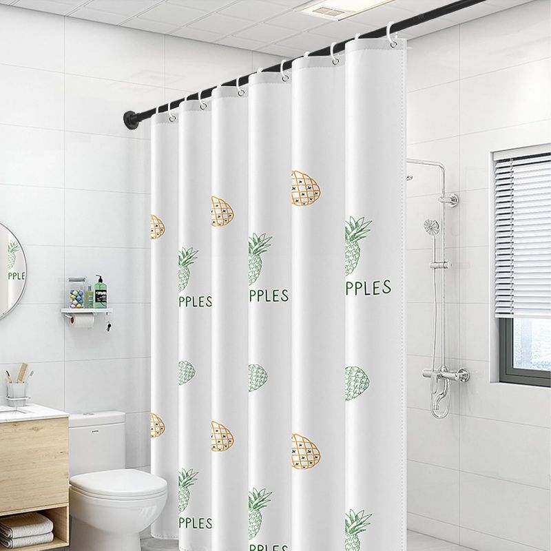 Photo 2 of Black Shower Curtain Rod No Drilling, 32-80 Inch Adjustable Spring Tension Shower Rod for Bathroom, Stainless Steel, Waterproof, Non-slip