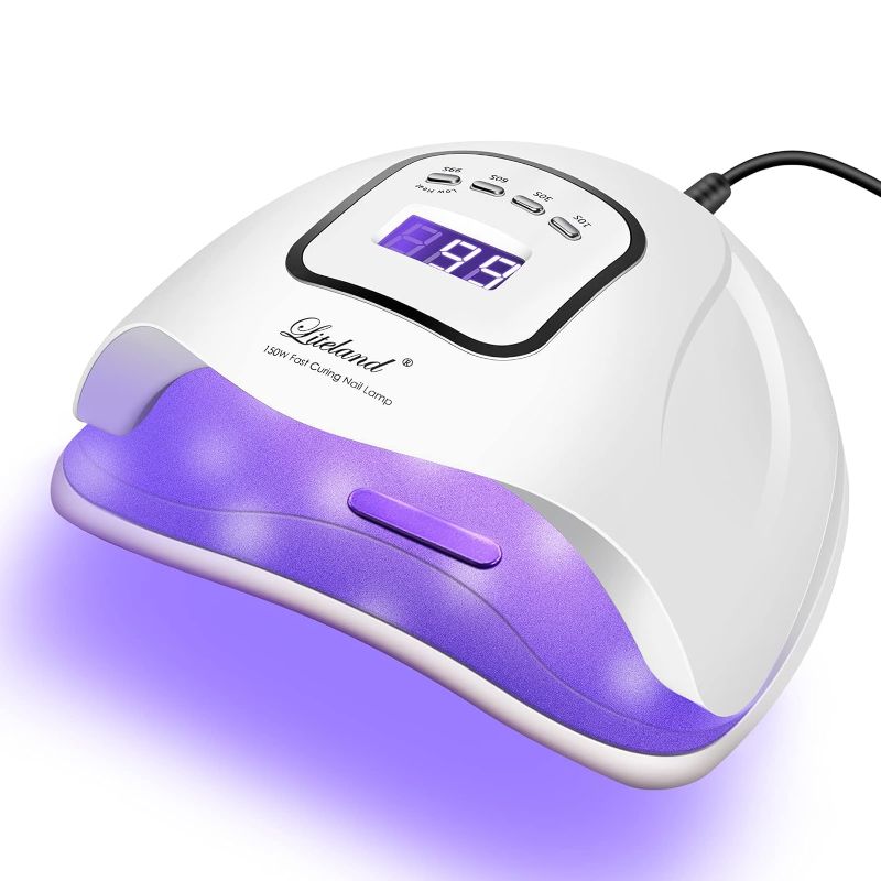 Photo 1 of UV Gel Nail Lamp,150W UV Nail Dryer LED Light for Gel Polish-4 Timers Professional Nail Art Accessories,Curing Gel Toe Nails