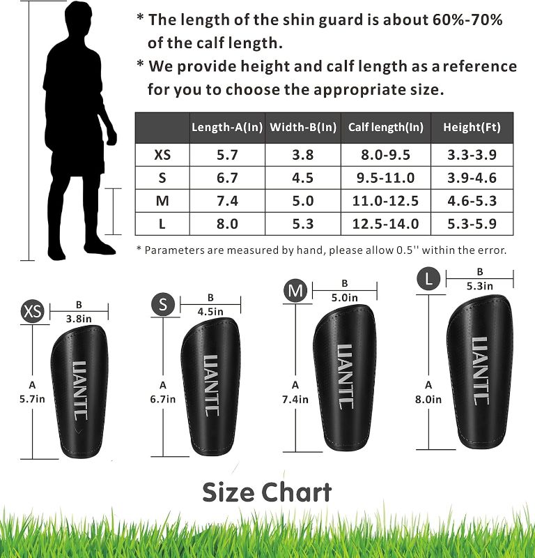 Photo 2 of Shin Guards - Soccer Shin Guards Cushion Protection Reduce Shocks and Injuries - Calf Protective Gear Shin Guards for Kids/Adult - Shin Guards Soccer Youth for Boys/Girls