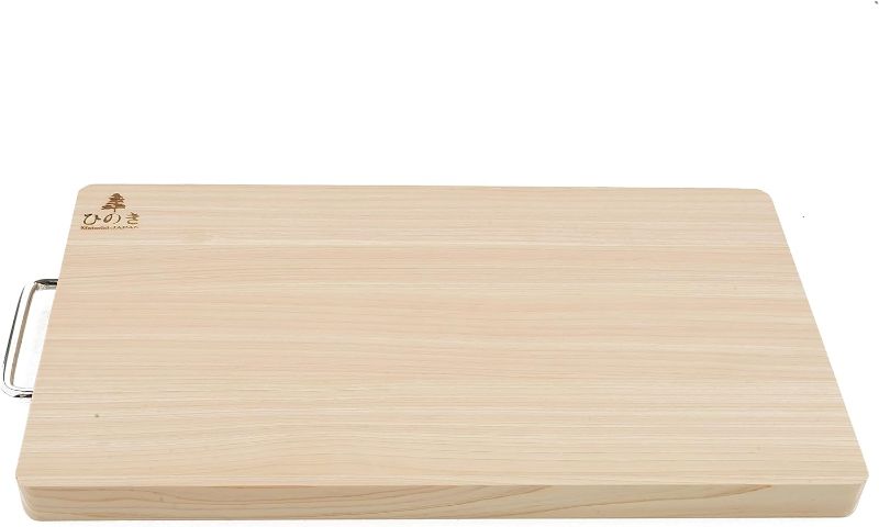 Photo 2 of Hinoki Wood Reversible Cutting Board with Metal Handle(17.3x9.8x1.05 RM_Large)