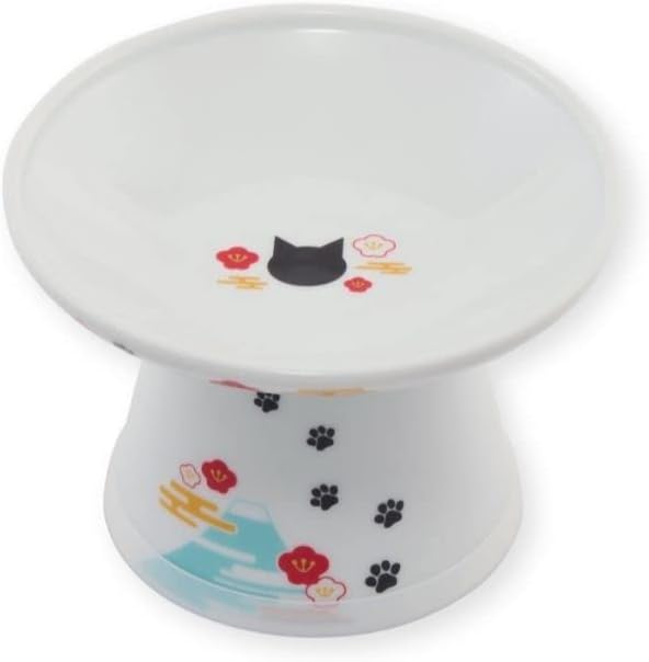 Photo 1 of Necoichi Extra Wide Raised Cat Food Bowl, Elevated, Prevent neck & whisker fatigue, Dishwasher and Microwave Safe, No.1 Seller in Japan! (Fuji Limited Edition, Extra Wide)