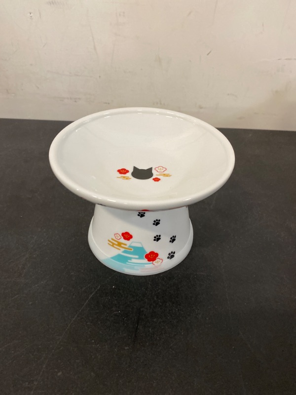 Photo 3 of Necoichi Extra Wide Raised Cat Food Bowl, Elevated, Prevent neck & whisker fatigue, Dishwasher and Microwave Safe, No.1 Seller in Japan! (Fuji Limited Edition, Extra Wide)