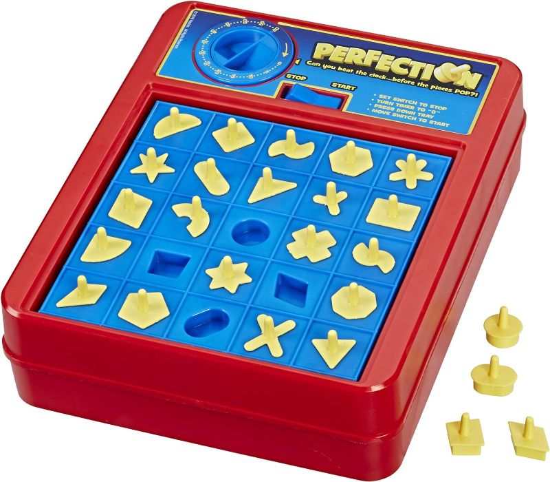 Photo 1 of Hasbro Gaming Perfection Game for Preschoolers and Kids Ages 5 and Up, Popping Shapes and Pieces, Preschool Board Games for 1 or More Players