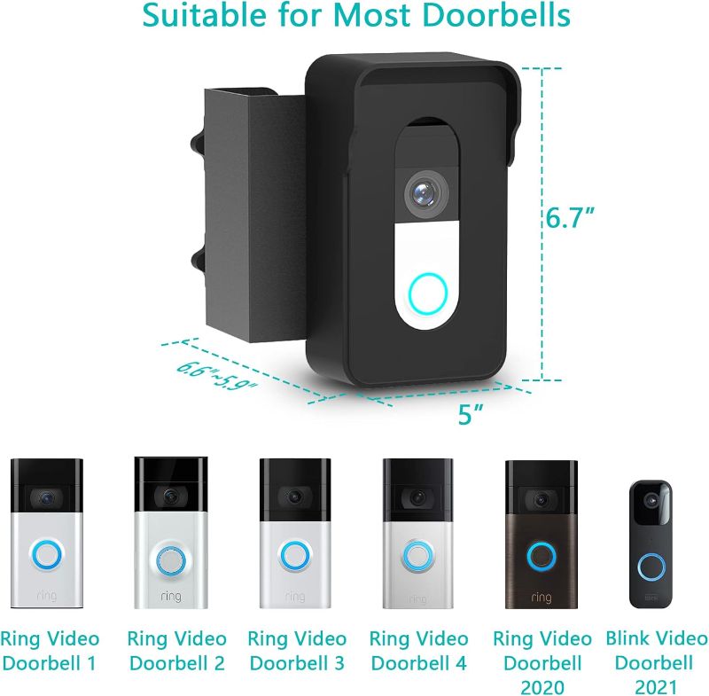 Photo 2 of Ring Doorbell Mount, Way2Furn Blink Doorbell Door Mount (No-Drill), Anti-Theft, Not Block Doorbell Sensor, for Apartment/Home/Office, Blink Doorbell Security System Accessories