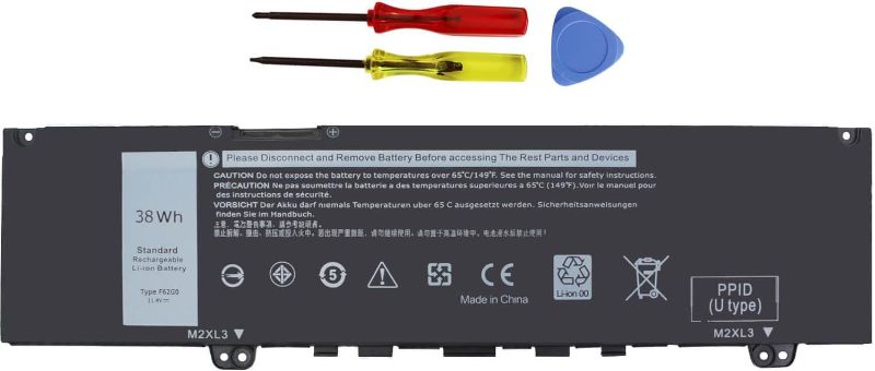 Photo 1 of 38WH 39DY5 F62G0 Battery for Dell Inspiron 13 7000 i7373 7373 7386 2-in-1 7370 7380 5370 P83G P87G P91G P83G001 P83G002 P87G001 Vostro 13 5370 039DY5 0F62G0 RPJC3 0RPJC3 F62GO