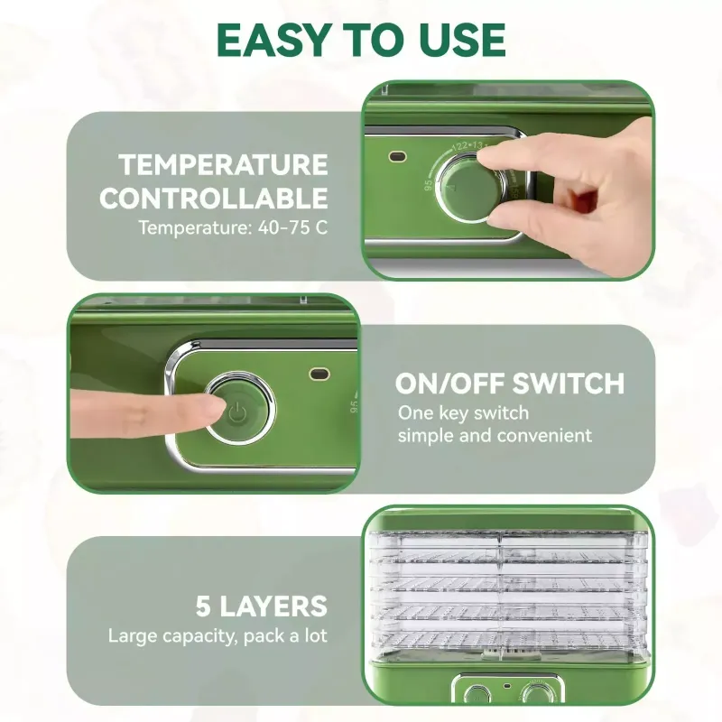 Photo 2 of Food Dehydrators BPA-Free, Stakable Tray Adjustable Temperature Controls 5 Tier