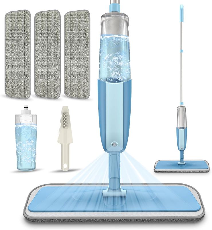 Photo 1 of Spray Mops Wet Mops for Floor Cleaning - MEXERRIS Microfiber Dust Mop with 3X Washable Pads Floor Mop with Sprayer Wood Floor Mops Commercial Home Use for Wood Floor Hardwood Laminate Ceramic Tiles