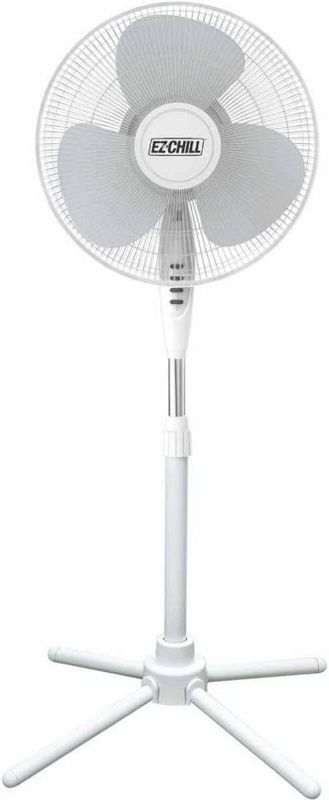 Photo 1 of 16” Oscillating Pedestal Fan, 3-speed Options, 90-Degree Oscillating Head, Adjustable Height and Tilt, Powerful Air Flow, White, MTSP15-16AZ