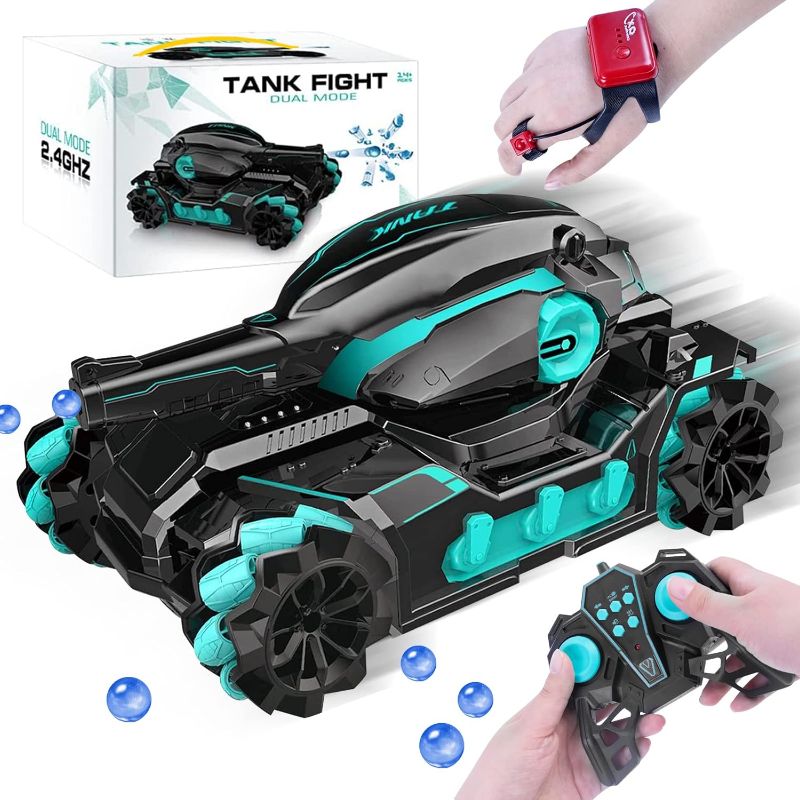Photo 1 of Batteries Not Included - RC Tank, Shooting Water Bullets(Bomb) Remote Control Tank with 11000pcs Water Shots, 360°Rotating 4WD RC Tank Car Nerf Tank, Toy Tank Gesture RC Car, Hobby RC Cars for Boys &