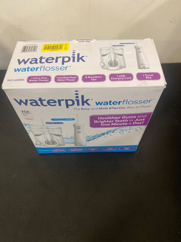 Photo 2 of Waterpik Waterflosser Ultra Plus Water Flosser & Cordless Pearl Water Flosser - 5 Accessory tips, USB Charging Cable & Travel Case, 1 Pack